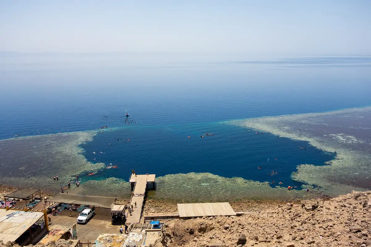 The Blue Hole in Dahab from above