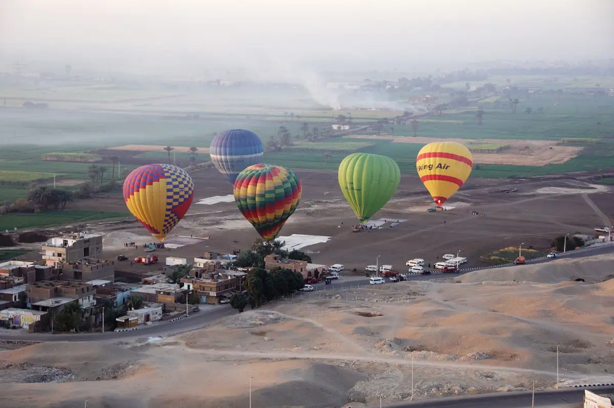 Hot-air balloons over the West Bank of Luxor